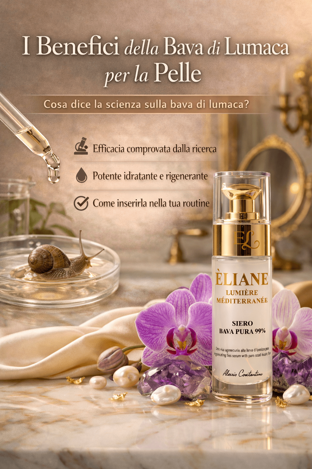 La bava di lumaca funziona davvero? Cosa dice la ricerca scientifica sulla skincare - Èliane Cosmetics Alessio Costantini
