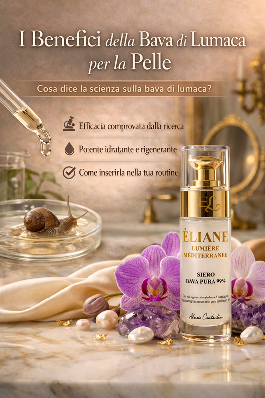 Testo alternativo immagine: Bava di lumaca per skincare - ingrediente naturale attivo per cosmetici anti-età