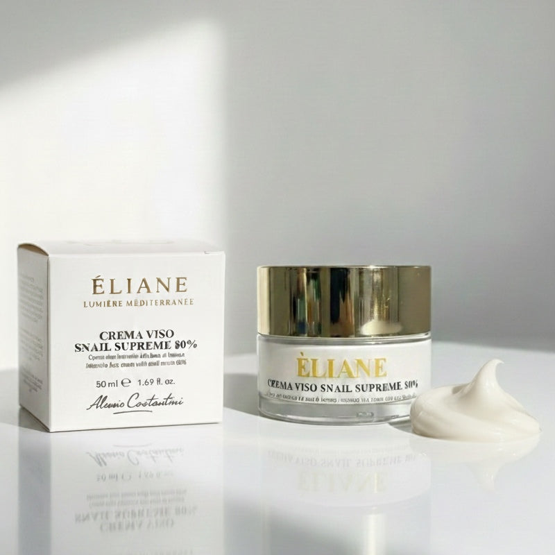 Crema Viso Bava di Lumaca 80% ÉLIANE - Vasetto trattamento intensivo anti-rughe rigenerante italiano
