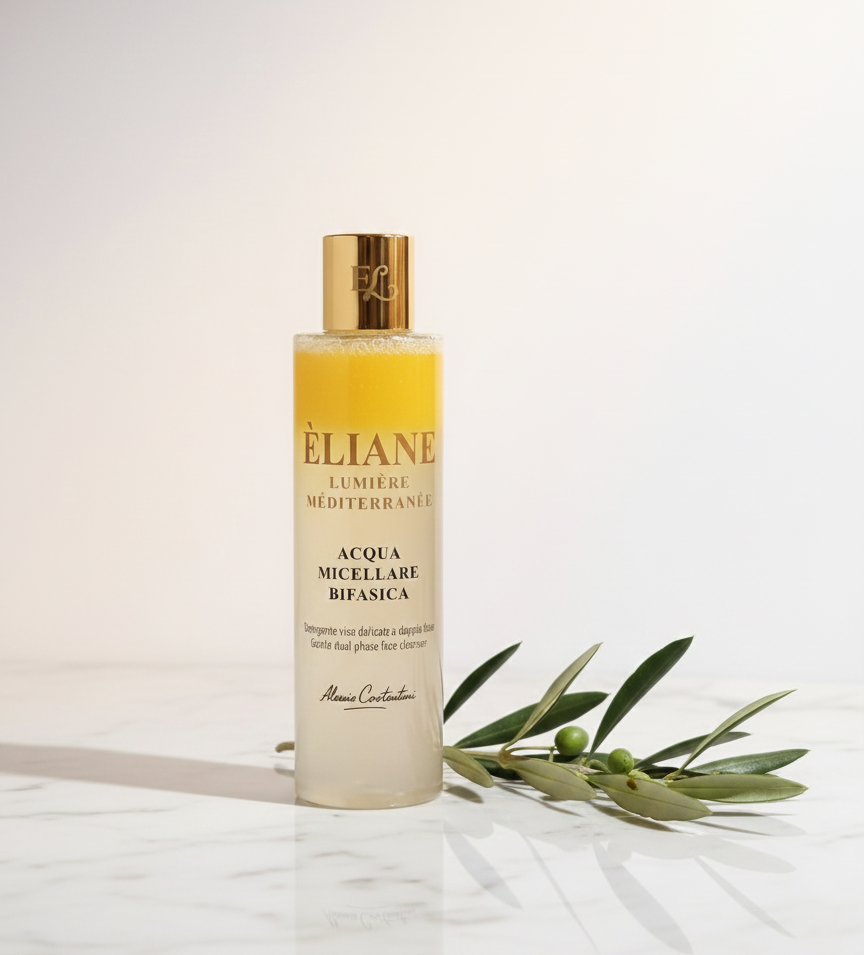 Acqua Micellare Bifasica ÉLIANE - Flacone struccante bifasico con Amamelide e aloe per pelli sensibili
