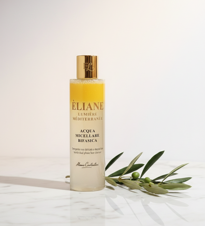 Acqua Micellare Bifasica ÉLIANE - Flacone struccante bifasico con Amamelide e aloe per pelli sensibili

