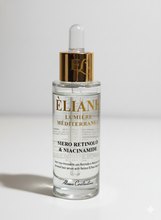 Siero Retinolo e Niacinamide ÉLIANE - Flacone con contagocce anti-rughe e anti-macchie 30ml
